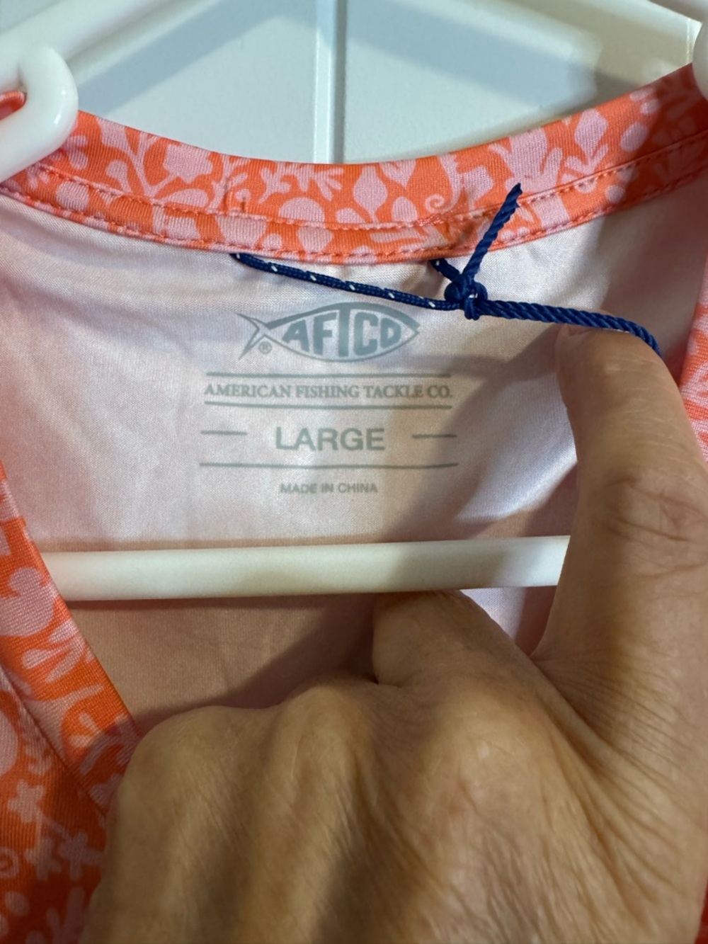 AFTCO Sandbar Tank Top Coral Floral Print Performance Sleeveless Shirt - Picture 4 of 6